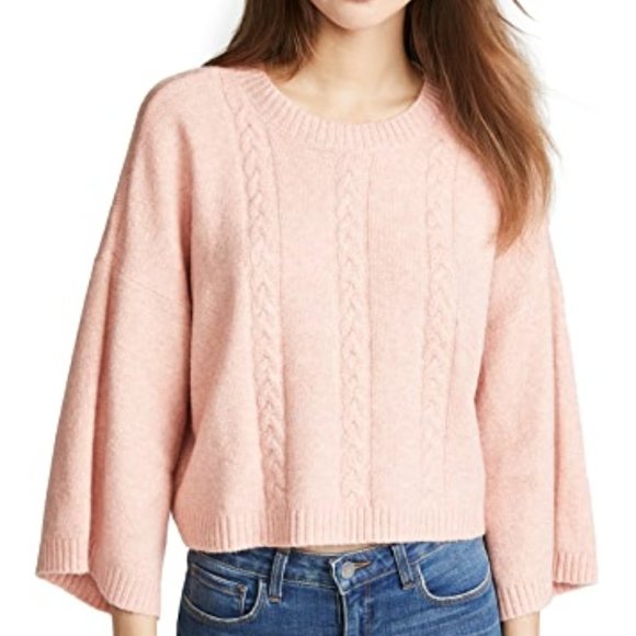 Jack by BB Dakota Revolve Extra Whip Soft Cropped Sweater Peach Beige - Picture 1 of 4